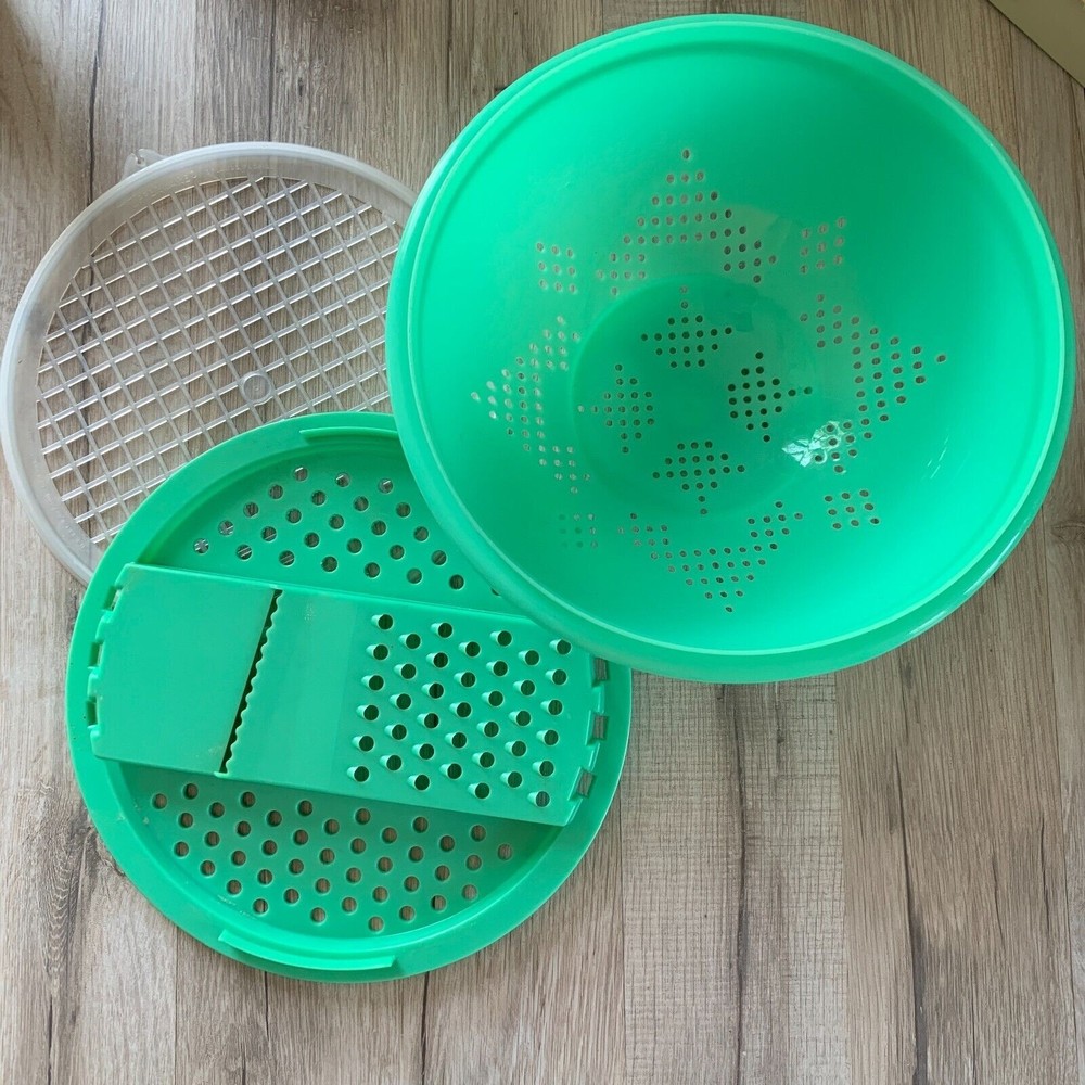 Vintage TUPPERWARE Jadeite Green Lot Set 9 Pieces Containers